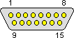 15 pin D-SUB male connector layout