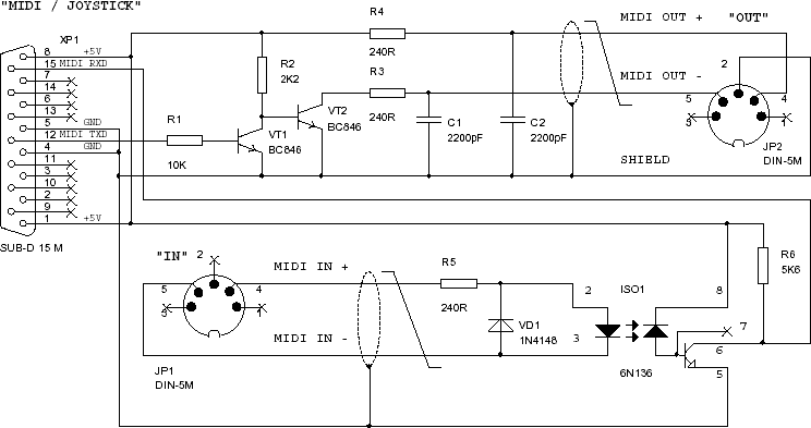 MIDI Cable Optoinsulated Schematic 2