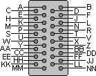 34 pin M/34 female connector diagram