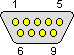 9 pin D-SUB male connector layout
