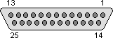 25 pin D-SUB female connector diagram